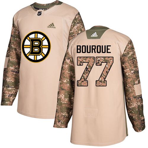 Adidas Bruins #77 Ray Bourque Camo Authentic Veterans Day Youth Stitched NHL Jersey - Click Image to Close